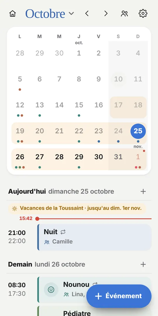 Agenda partagé